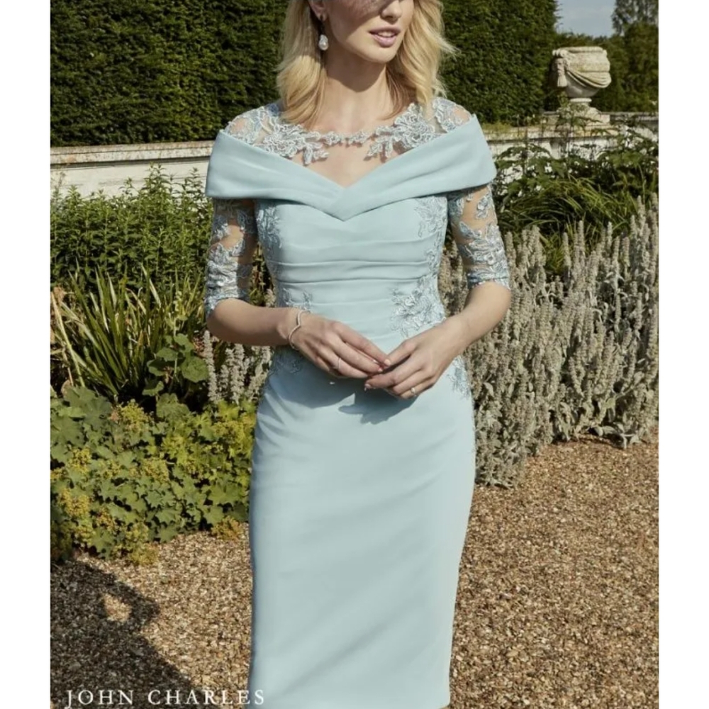 Mother of Bride Dress John Charles UK Designer Blue small